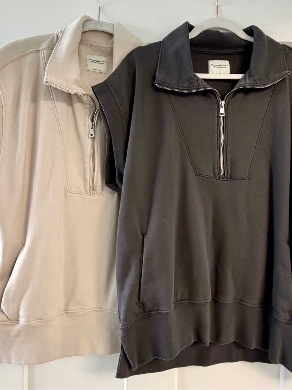 Abercrombie & Fitch Soft AF Collection Set of 2 Half-Zip Sweatshirts Size Large